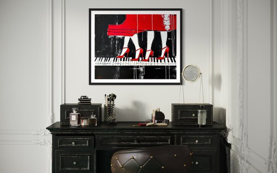 Red High Heels Symphony (Giclée Print)