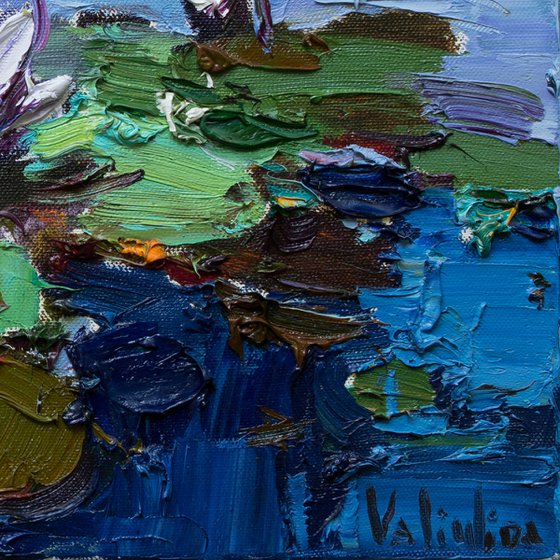 Water Lilies - Impasto Original Oil painting