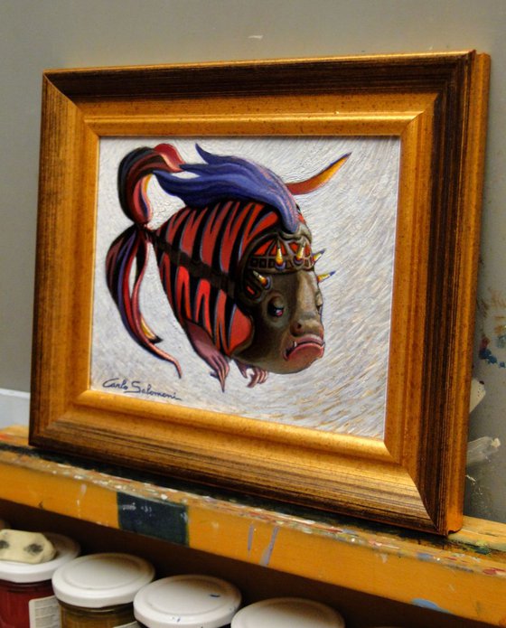 DARK TATTOO FISH -(framed).
