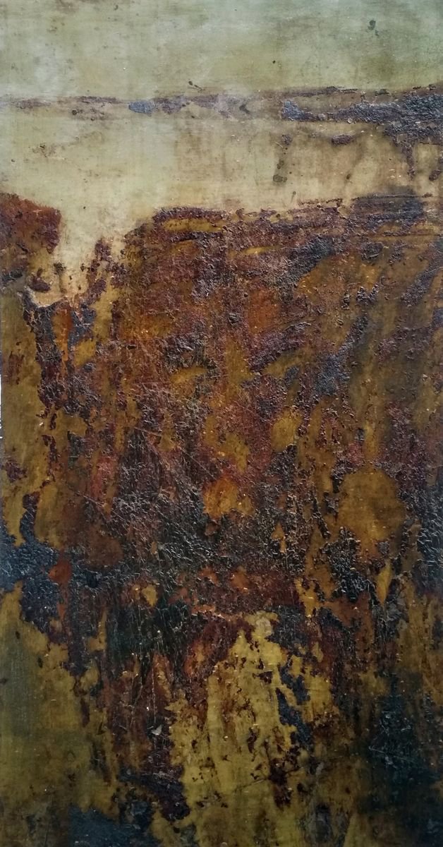 Abstract Landscape Painting By Abhishek Kumar, 3 X 3, Caoutchouc I, Original Artwork