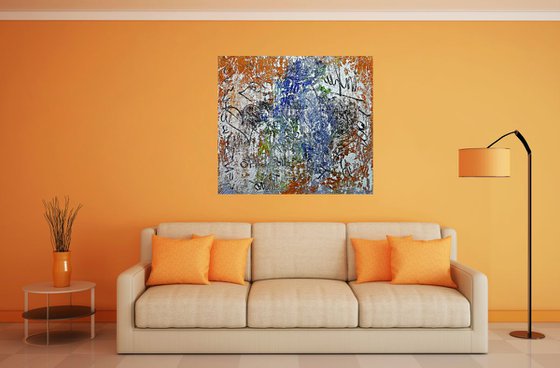 Wall of Love -01- (n.291) - 90 x 80 x 2,50 cm - ready to hang - acrylic painting on stretched canvas