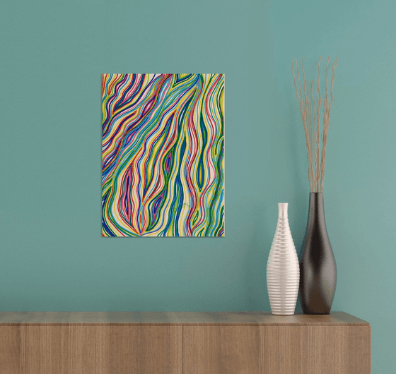 Début 40- Abstract Optical Art - Colourful Waves