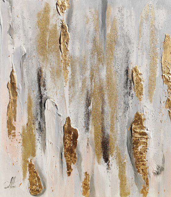 Gold Leaf Abstract, Abstract Wall Art