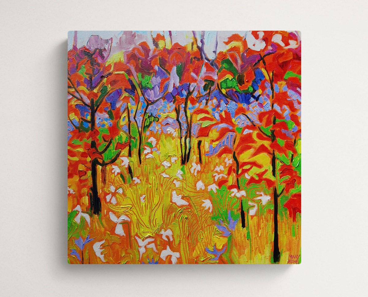 Colourful Spring, Norfolk Garden By Mary Kemp, 12 X 12, Artwork For Sale On Artfinder