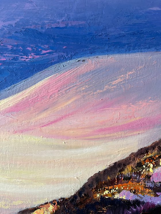 COLORADO WINTER, Original Impressionist Textured Ski Slope Winterscape Oil Painting