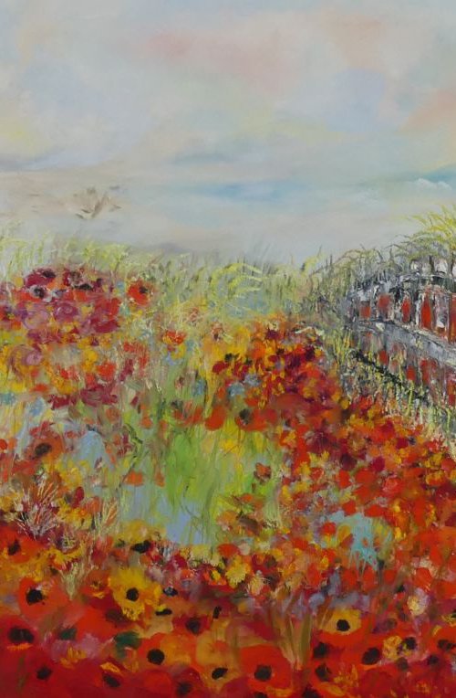 Summer Poppy Meadow by Lesley Blackburn
