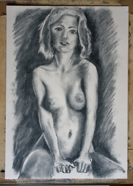 Female Figure #68 Charcoal