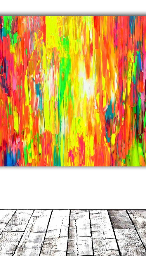 63x31.5'' Large Ready to Hang Abstract Painting - XXXL Huge Colourful Modern Abstract Big Painting, Large Colorful Painting - Ready to Hang, Hotel and Restaurant Wall Decoration, Happy Gypsy Dance by Soos Tiberiu
