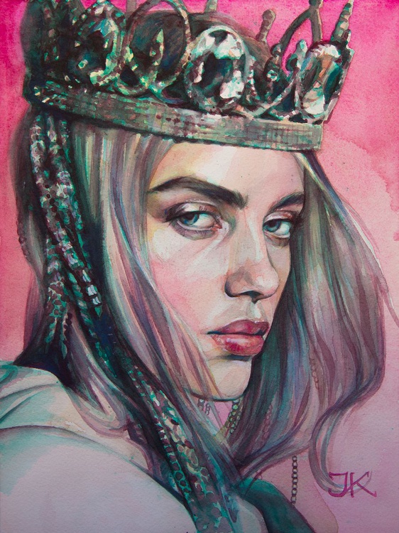 Billie Eilish Watercolour By Yulia Kovaleva Artfinder