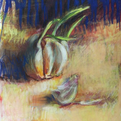 Sprouting garlic II by Silja Salmistu