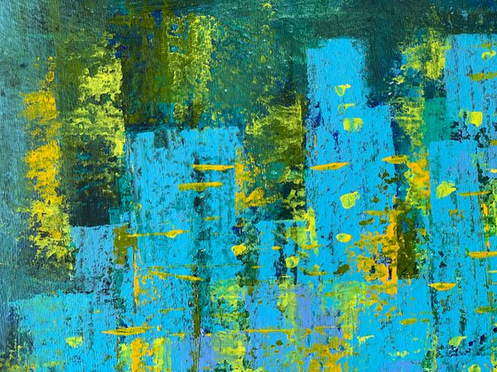 Urban Jungle! Abstract cityscape on handmade paper