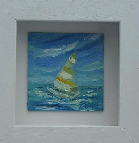 Sail Away - a summer regetta -  semi abstract impressionist mini