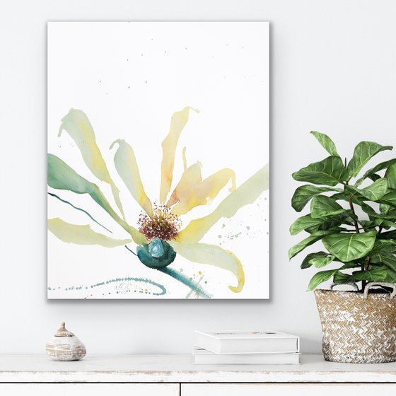 Joy. Floral shades. A series of abstract original watercolors in pastel colors.