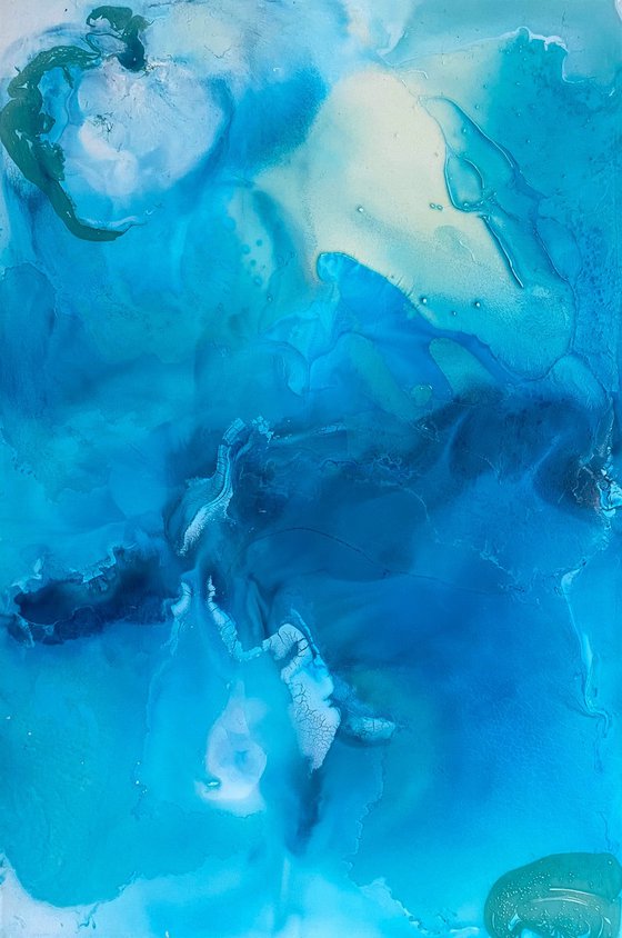 Ocean Blue Abstract Artwork