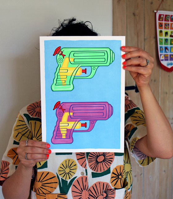 Water Pistols Pop Art Painting