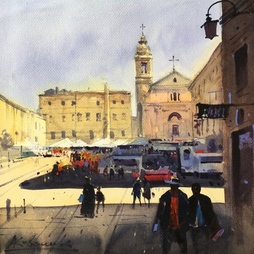 The Market Square of the Italian town of Jesi by Andrii Kovalyk