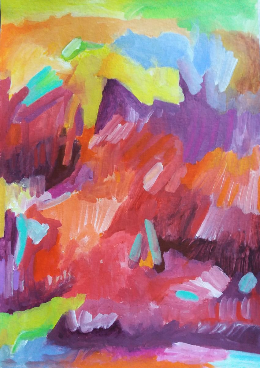 #9/42 | Abstract Landscape | (8.27 x 11.69 inches) by Celine Baliguian