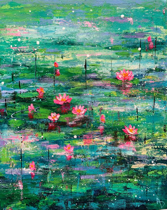 Abstract water lilies