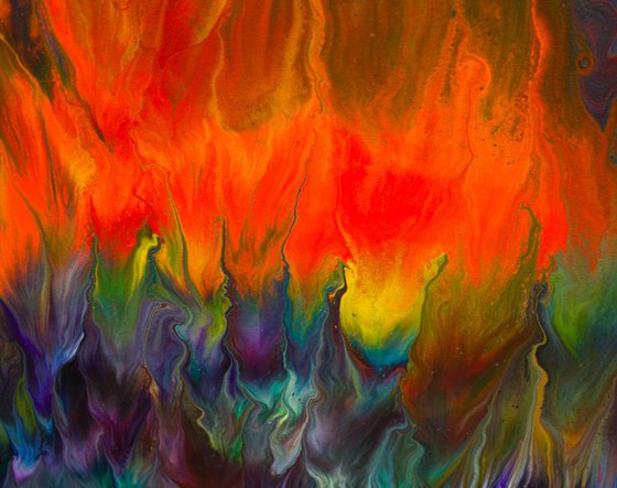 Wild Fire, Free Shipping Worldwide, Original Abstract Painting