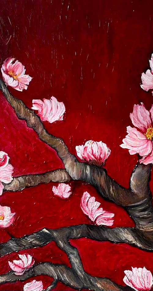 Blooming Cherry Branches by Anastasiia Novitskaya