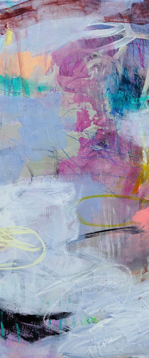 Rain on the Window Pane 11x14" Intuitive Abstract Expressionist Mixed Media by Kerri McCabe