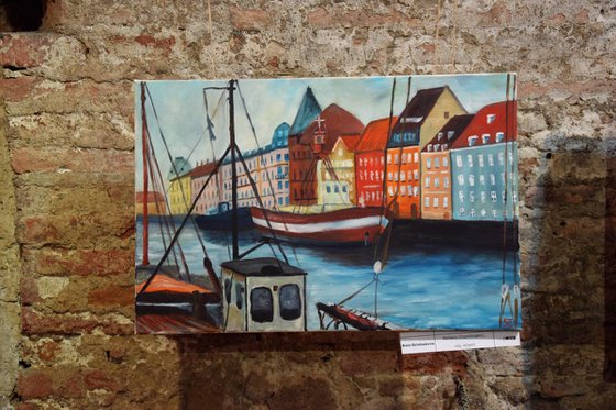 Oil painting Harbour Nyhavn