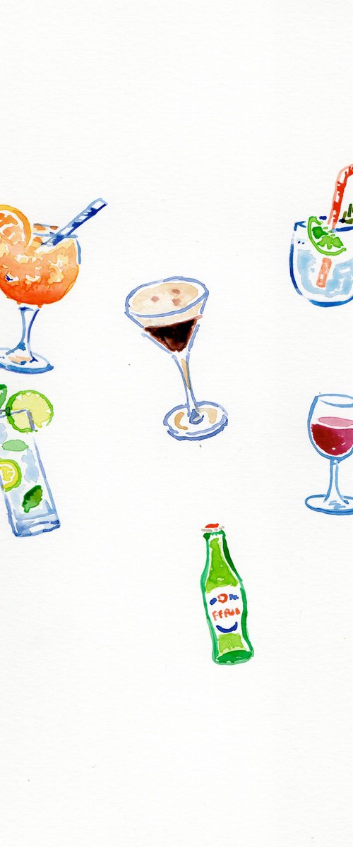 Drinks Illustrations by Paul Gurney