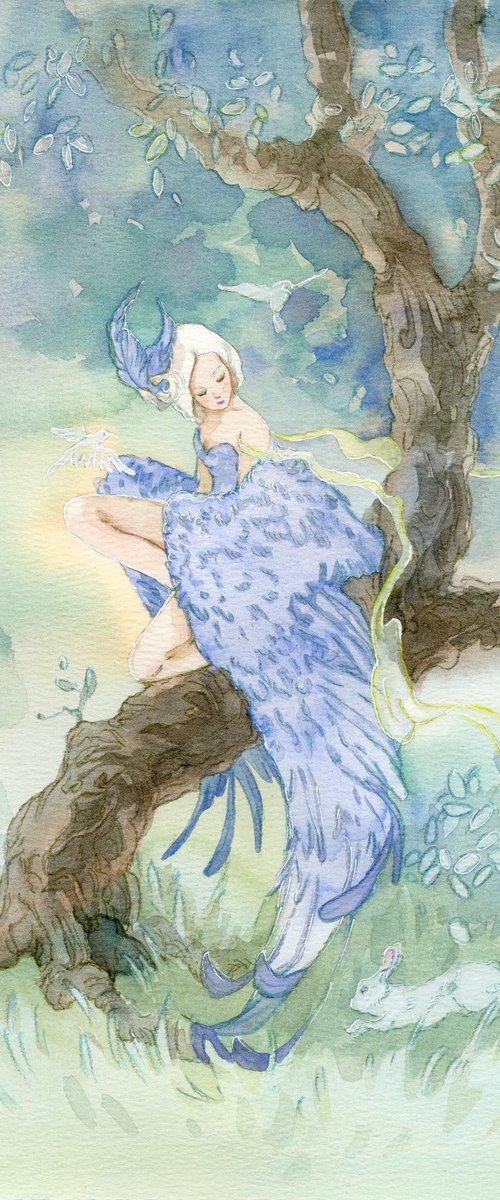 Blue Bird Fantasy girl by Yulia Evsyukova