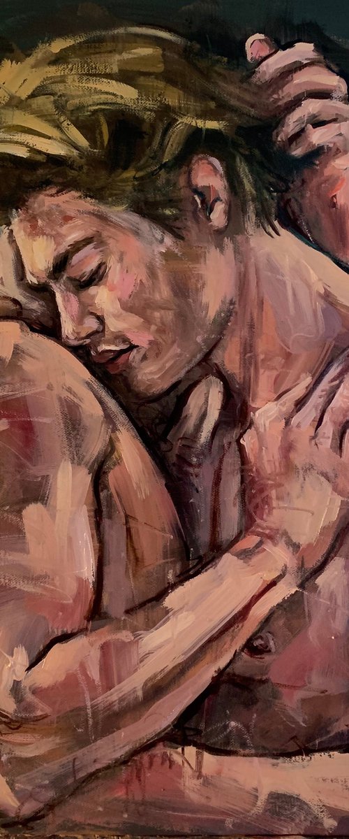Male nude naked man gay queer oil painting by Emmanouil Nanouris