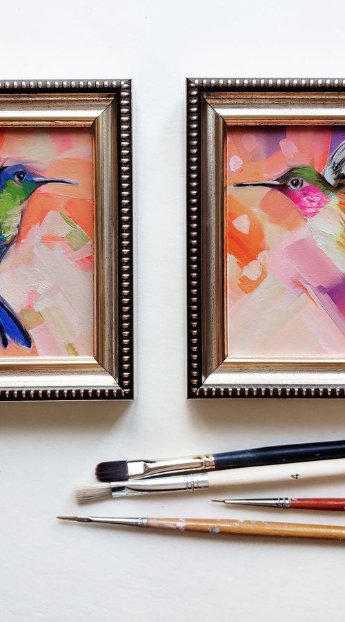 Hummingbirds by Nataly Derevyanko