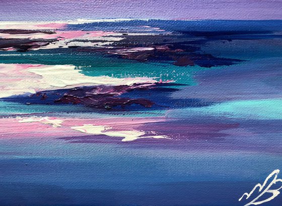 Abstract seascape in blues and turquoise