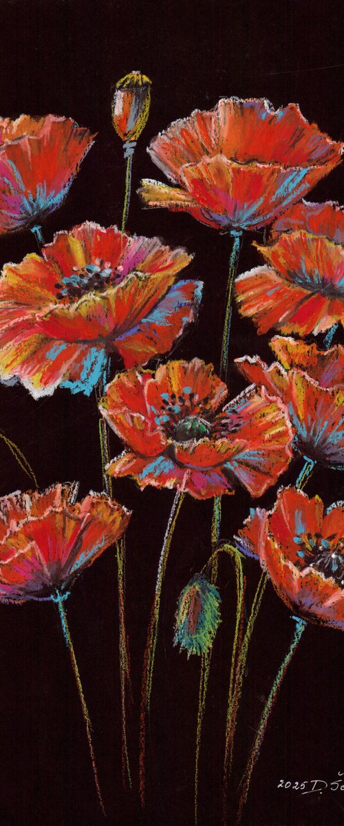 Vibrant Poppies by Danguole Serstinskaja