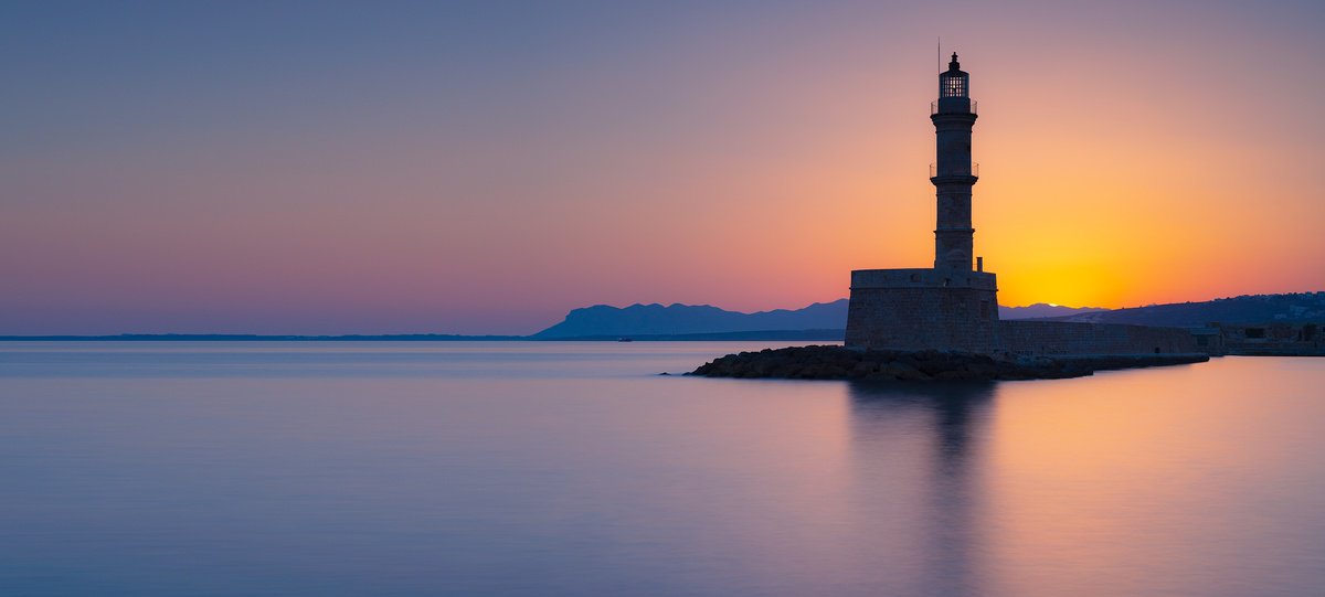 Photorealistic Cityscapes Photograph By Nick Psomiadis, 52 X 24", Jewel Of Chania, Original Artwork