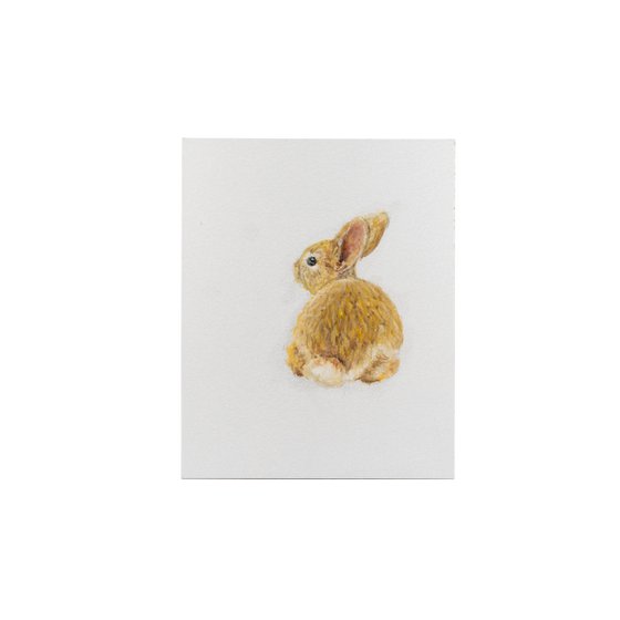 Bunny 1 Golden Serenity: A Tranquil Rabbit Oil Painting