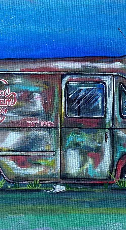 Ice Cream Van - Original on canvas board by John Curtis