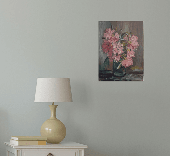 Still-life with bouquet of spring flowers "Rhododendron"