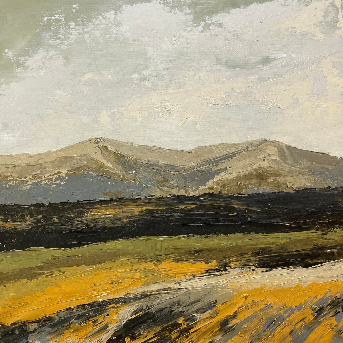 Impressionistic Landscape Acrylic Painting By Helen Mount, 24 X 24, Autumn Talks/2, Original Artwork