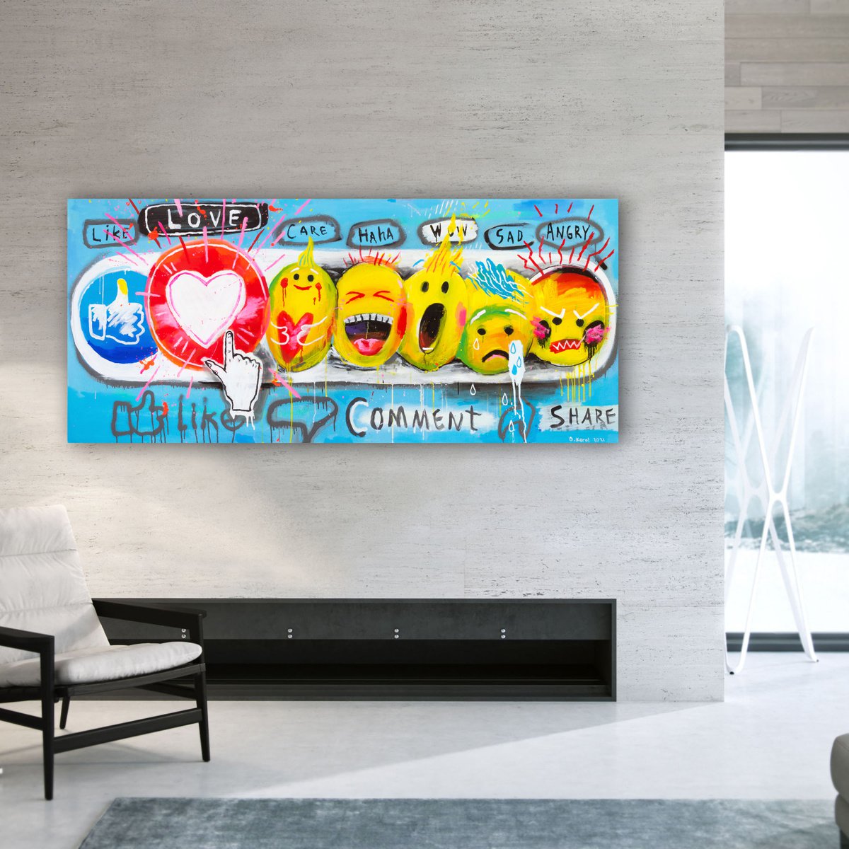 Emoji 80 x 180 cm / 31,49 x 70,86 inch by Oleksandr Korol