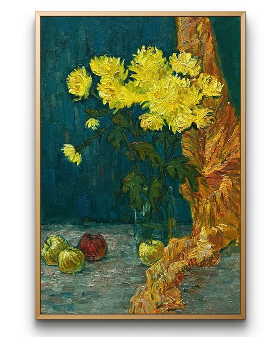 "Still life with chrysanthemums"