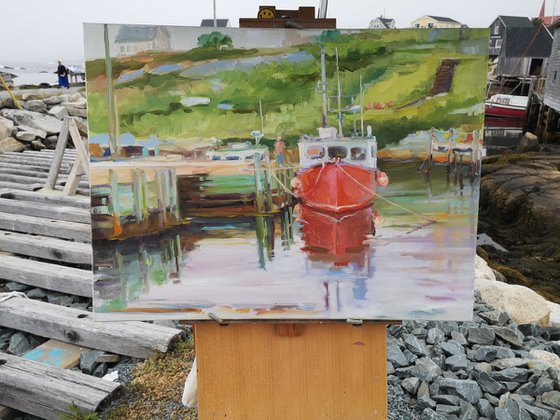 Resting on the water - plein air  (18x24x1")