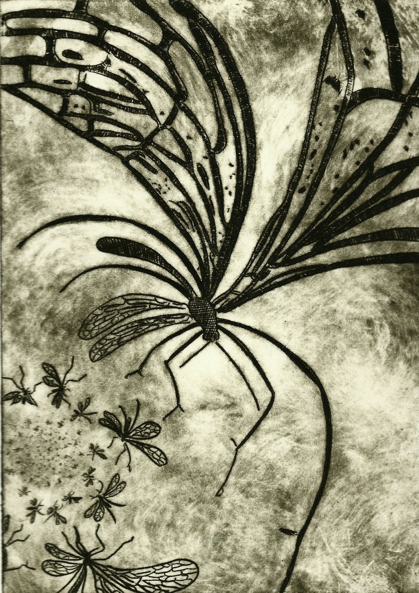 Animal Etchings & Engravings By Michelle Hinshelwood, 10 X 11", Murmur, Original Artwork