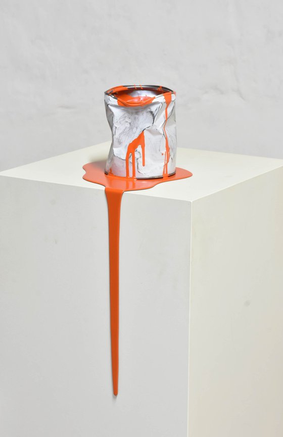 The old orange paint can