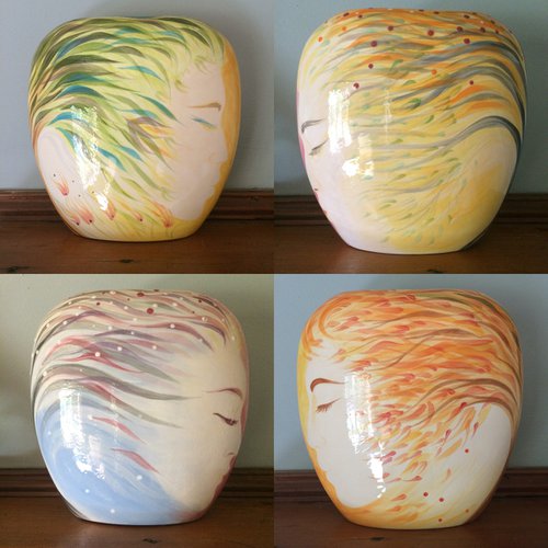 Four Seasons (on Two Vases) by Phyllis Mahon