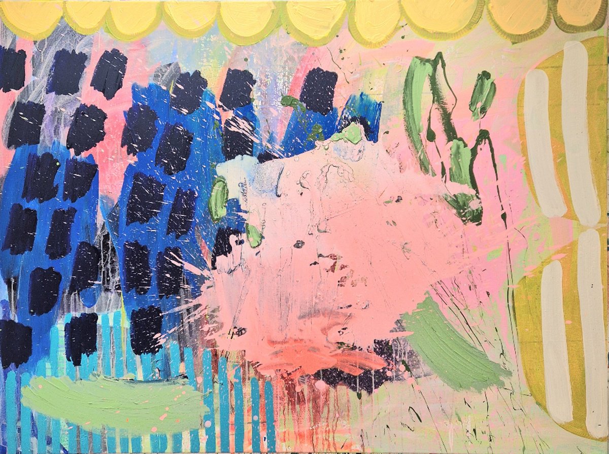 Abstract Acrylic Painting By Jessie Woodward, 63 X 47, #807, Original Artwork