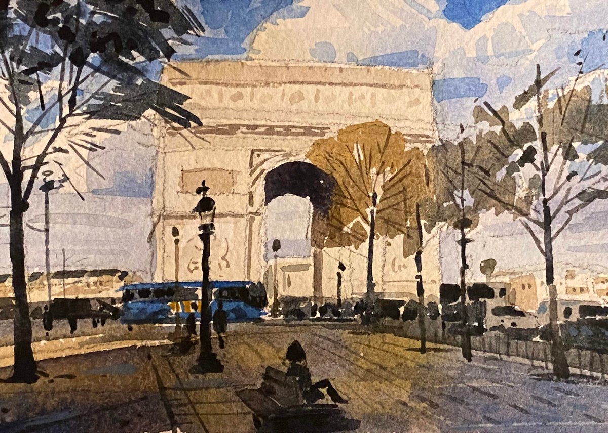 Impressionistic Cityscapes Watercolour By Paul Cheng, 7 X 5", Cityscape -003, Original Artwork