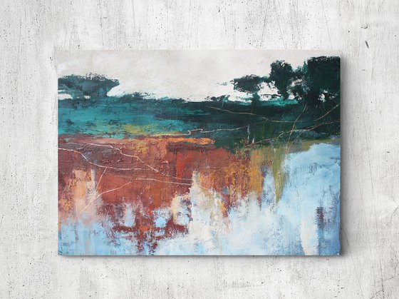 "Northern forest 3" Abstract green forest art