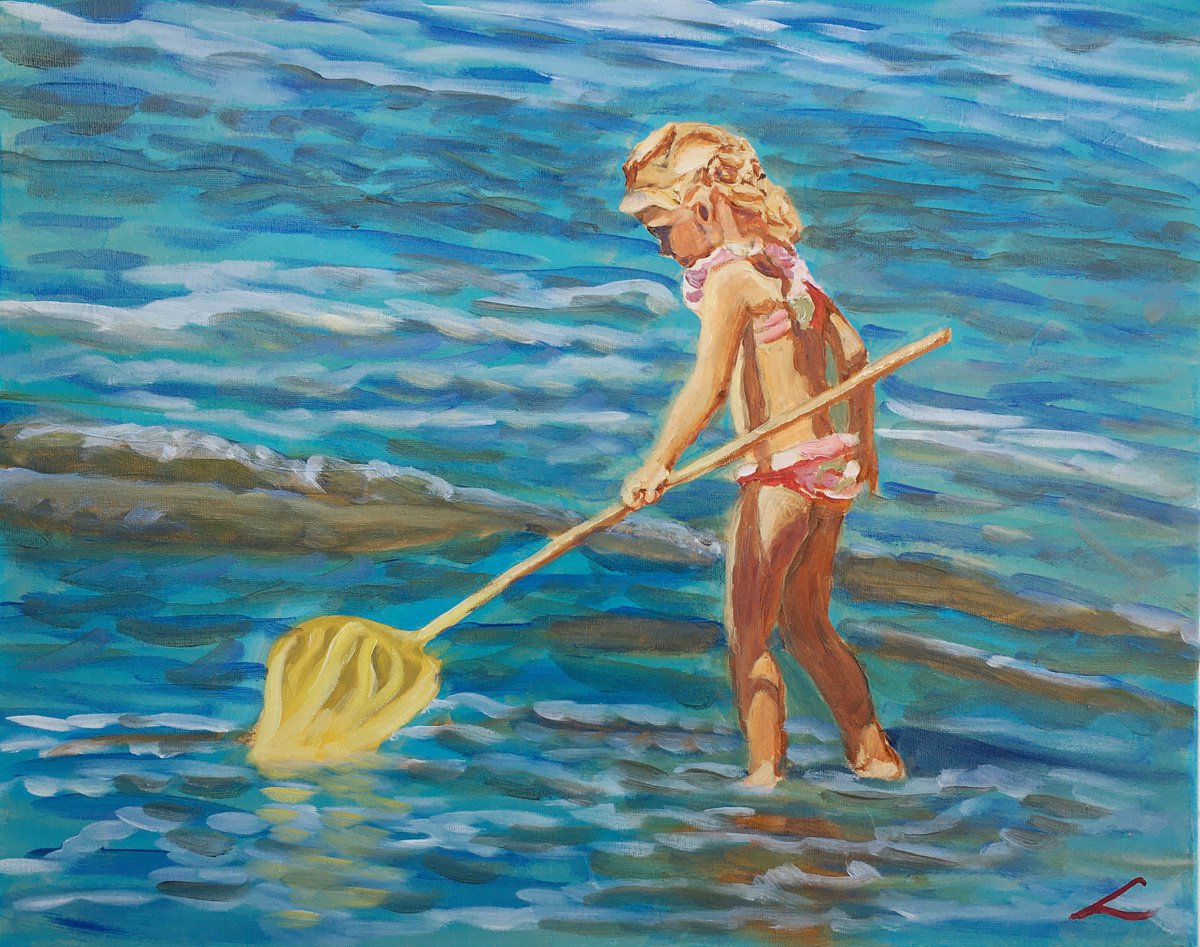 Girl with a fishing net 2 by Elena Sokolova