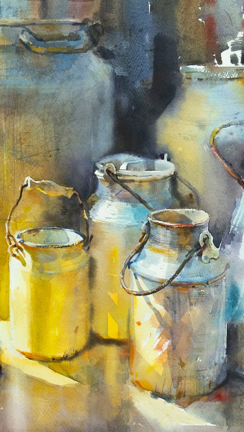 Metal Milk Can by Samira Yanushkova