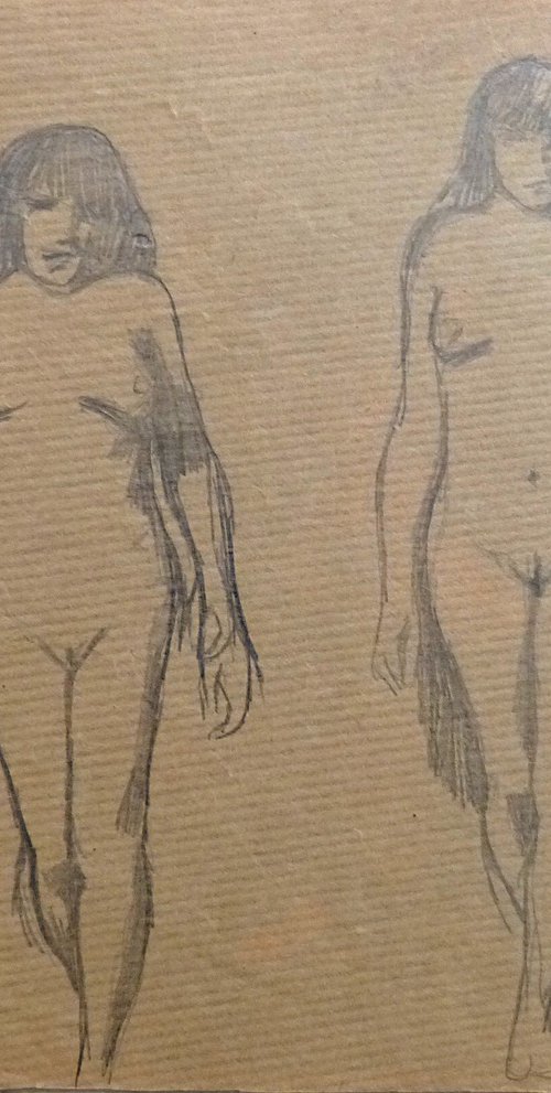 Sketch of a nude, by Frederic Belaubre