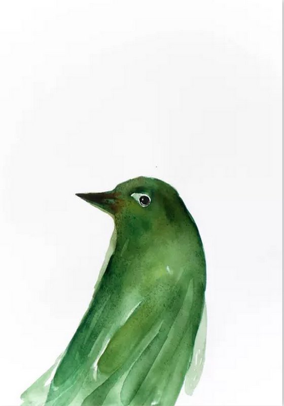 Birds in Watercolor. Set of 3.